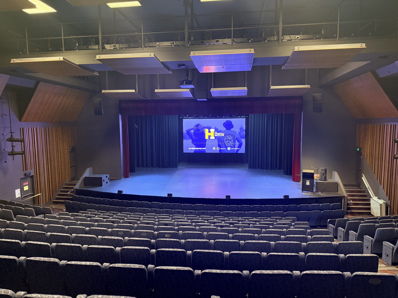 School auditorium set for a HopeFULL Institute seminar at Emmanuel College on the Gold Coast