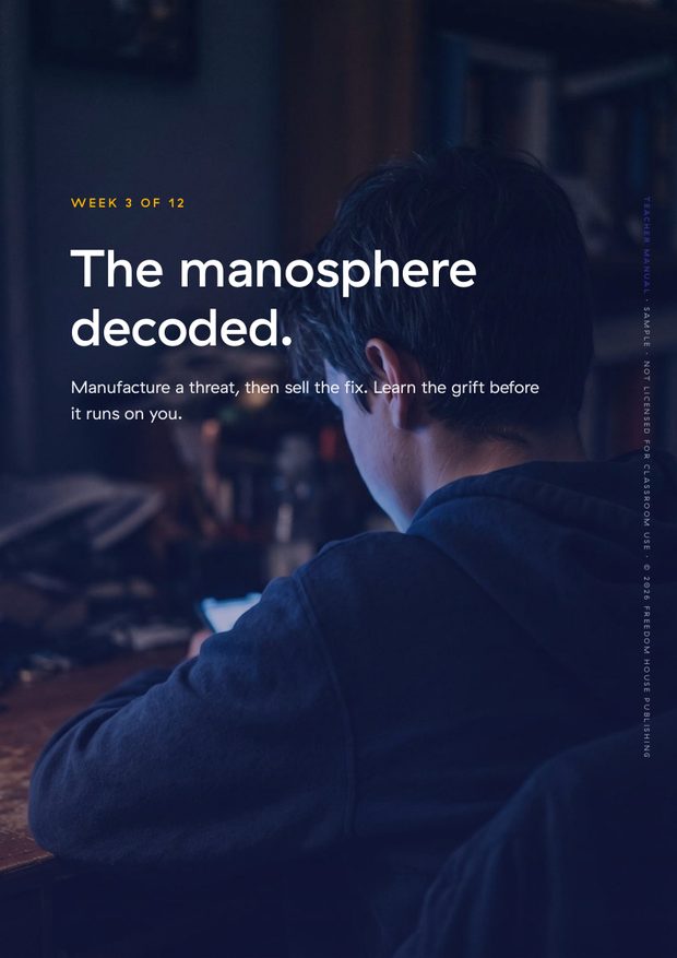 Week 3 divider page: The manosphere decoded.